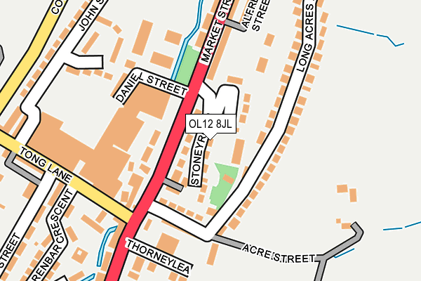 OL12 8JL map - OS OpenMap – Local (Ordnance Survey) OL12 8JL map - OS OpenMap – Local (Ordnance Survey)
