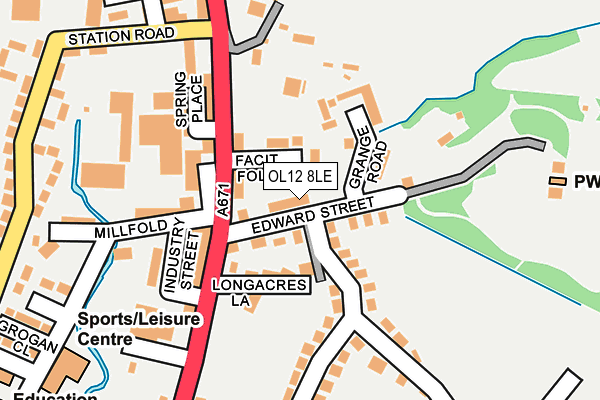 OL12 8LE map - OS OpenMap – Local (Ordnance Survey) OL12 8LE map - OS OpenMap – Local (Ordnance Survey)