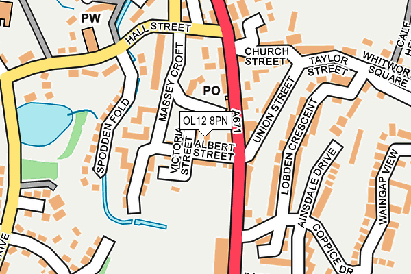 OL12 8PN map - OS OpenMap – Local (Ordnance Survey) OL12 8PN map - OS OpenMap – Local (Ordnance Survey)