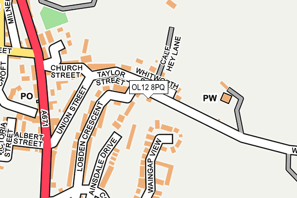 OL12 8PQ map - OS OpenMap – Local (Ordnance Survey)
