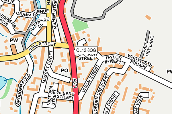 OL12 8QG map - OS OpenMap – Local (Ordnance Survey) OL12 8QG map - OS OpenMap – Local (Ordnance Survey)