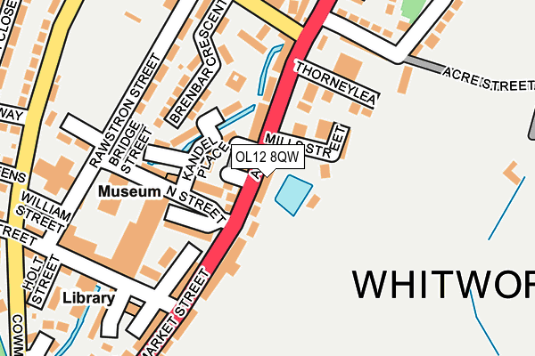 OL12 8QW map - OS OpenMap – Local (Ordnance Survey) OL12 8QW map - OS OpenMap – Local (Ordnance Survey)