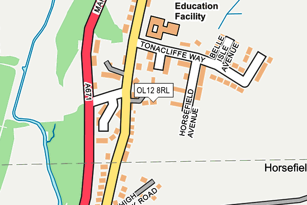 OL12 8RL map - OS OpenMap – Local (Ordnance Survey) OL12 8RL map - OS OpenMap – Local (Ordnance Survey)