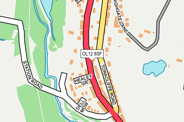 OL12 8SF map - OS OpenMap – Local (Ordnance Survey) OL12 8SF map - OS OpenMap – Local (Ordnance Survey)