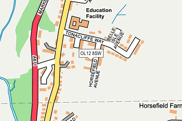 OL12 8SW map - OS OpenMap – Local (Ordnance Survey) OL12 8SW map - OS OpenMap – Local (Ordnance Survey)