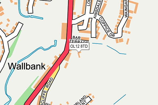 OL12 8TD map - OS OpenMap – Local (Ordnance Survey) OL12 8TD map - OS OpenMap – Local (Ordnance Survey)