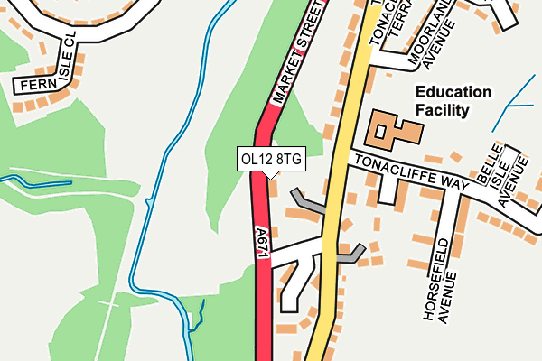 OL12 8TG map - OS OpenMap – Local (Ordnance Survey) OL12 8TG map - OS OpenMap – Local (Ordnance Survey)