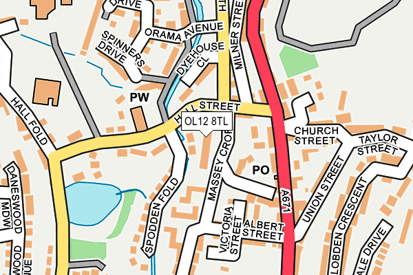 OL12 8TL map - OS OpenMap – Local (Ordnance Survey) OL12 8TL map - OS OpenMap – Local (Ordnance Survey)