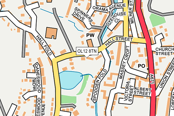 OL12 8TN map - OS OpenMap – Local (Ordnance Survey) OL12 8TN map - OS OpenMap – Local (Ordnance Survey)