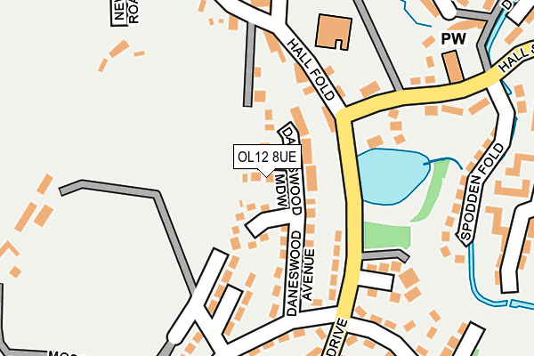 OL12 8UE map - OS OpenMap – Local (Ordnance Survey) OL12 8UE map - OS OpenMap – Local (Ordnance Survey)