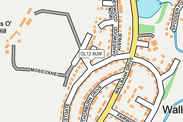 OL12 8UW map - OS OpenMap – Local (Ordnance Survey) OL12 8UW map - OS OpenMap – Local (Ordnance Survey)