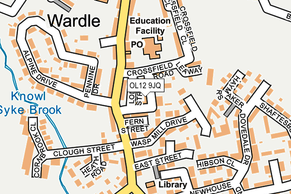OL12 9JQ map - OS OpenMap – Local (Ordnance Survey)