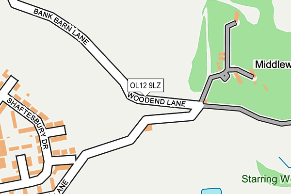 OL12 9LZ map - OS OpenMap – Local (Ordnance Survey)
