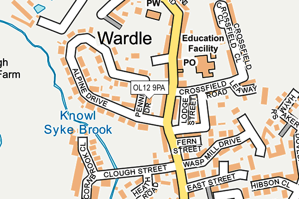 OL12 9PA map - OS OpenMap – Local (Ordnance Survey) OL12 9PA map - OS OpenMap – Local (Ordnance Survey)
