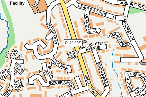 OL12 9PZ map - OS OpenMap – Local (Ordnance Survey) OL12 9PZ map - OS OpenMap – Local (Ordnance Survey)
