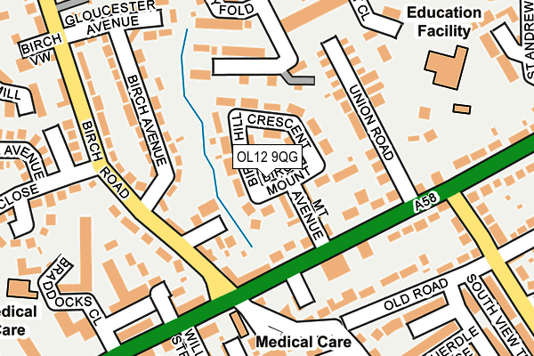 OL12 9QG map - OS OpenMap – Local (Ordnance Survey) OL12 9QG map - OS OpenMap – Local (Ordnance Survey)