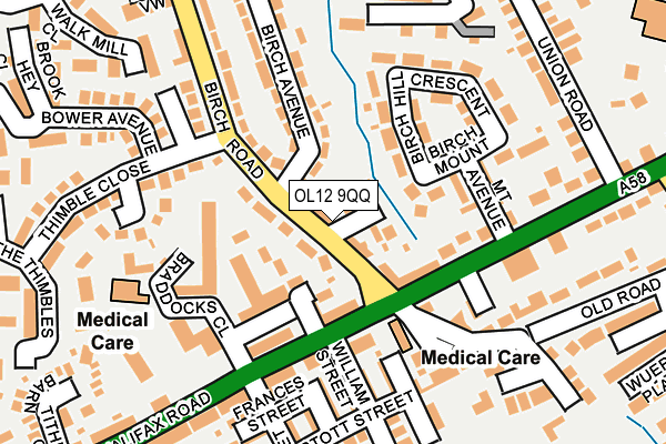 OL12 9QQ map - OS OpenMap – Local (Ordnance Survey) OL12 9QQ map - OS OpenMap – Local (Ordnance Survey)