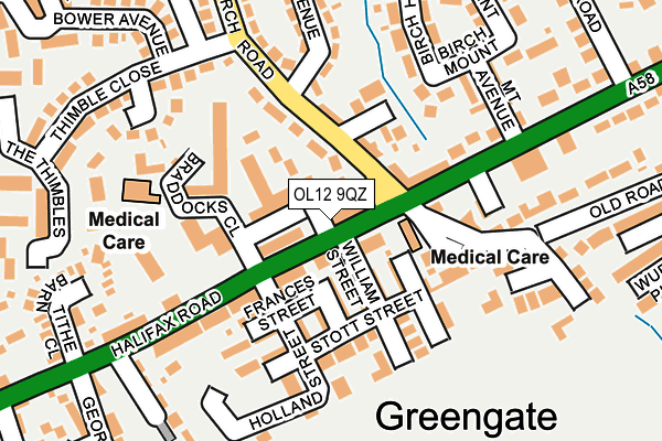 OL12 9QZ map - OS OpenMap – Local (Ordnance Survey) OL12 9QZ map - OS OpenMap – Local (Ordnance Survey)