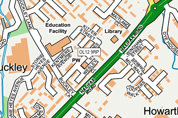 OL12 9RP map - OS OpenMap – Local (Ordnance Survey)