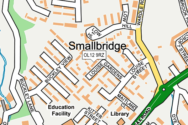 OL12 9RZ map - OS OpenMap – Local (Ordnance Survey) OL12 9RZ map - OS OpenMap – Local (Ordnance Survey)