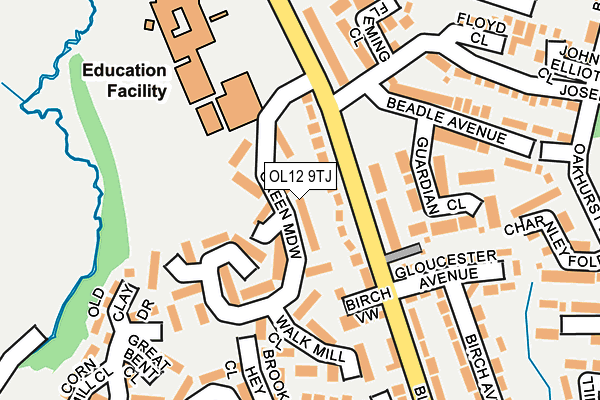 OL12 9TJ map - OS OpenMap – Local (Ordnance Survey) OL12 9TJ map - OS OpenMap – Local (Ordnance Survey)