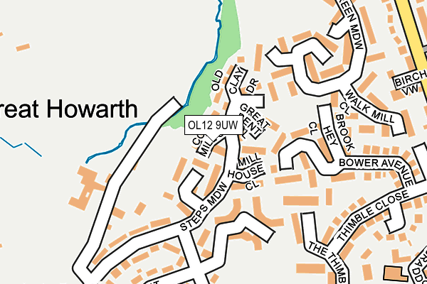 OL12 9UW map - OS OpenMap – Local (Ordnance Survey) OL12 9UW map - OS OpenMap – Local (Ordnance Survey)