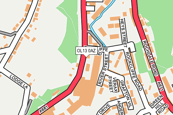 OL13 0AZ map - OS OpenMap – Local (Ordnance Survey) OL13 0AZ map - OS OpenMap – Local (Ordnance Survey)