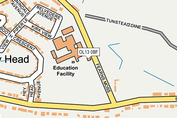 OL13 0BF map - OS OpenMap – Local (Ordnance Survey) OL13 0BF map - OS OpenMap – Local (Ordnance Survey)