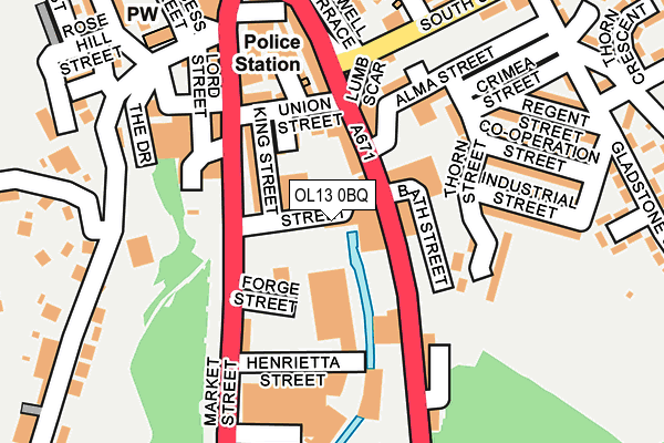 OL13 0BQ map - OS OpenMap – Local (Ordnance Survey) OL13 0BQ map - OS OpenMap – Local (Ordnance Survey)