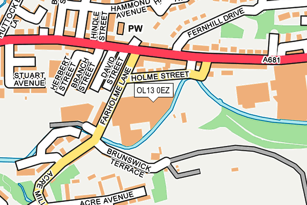 OL13 0EZ map - OS OpenMap – Local (Ordnance Survey) OL13 0EZ map - OS OpenMap – Local (Ordnance Survey)