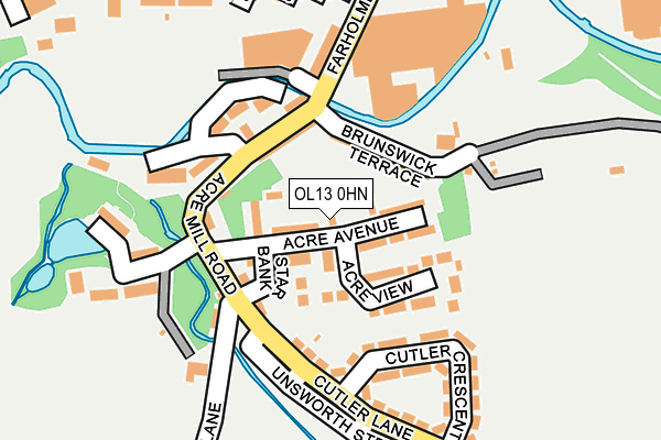 OL13 0HN map - OS OpenMap – Local (Ordnance Survey) OL13 0HN map - OS OpenMap – Local (Ordnance Survey)