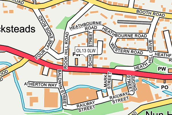 OL13 0LW map - OS OpenMap – Local (Ordnance Survey) OL13 0LW map - OS OpenMap – Local (Ordnance Survey)