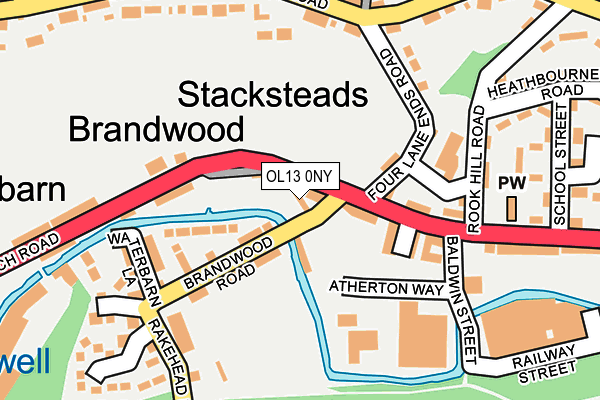 OL13 0NY map - OS OpenMap – Local (Ordnance Survey) OL13 0NY map - OS OpenMap – Local (Ordnance Survey)