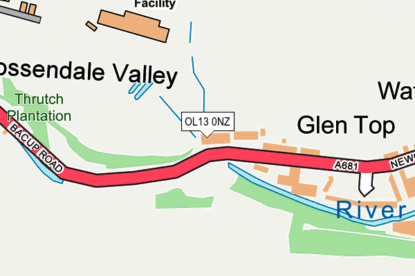 OL13 0NZ map - OS OpenMap – Local (Ordnance Survey) OL13 0NZ map - OS OpenMap – Local (Ordnance Survey)