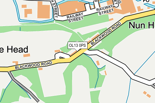 OL13 0PS map - OS OpenMap – Local (Ordnance Survey)