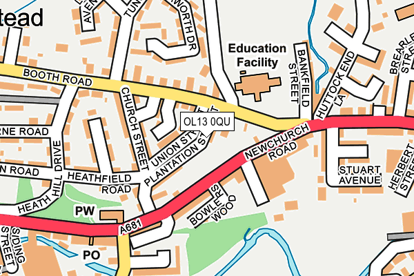 OL13 0QU map - OS OpenMap – Local (Ordnance Survey) OL13 0QU map - OS OpenMap – Local (Ordnance Survey)