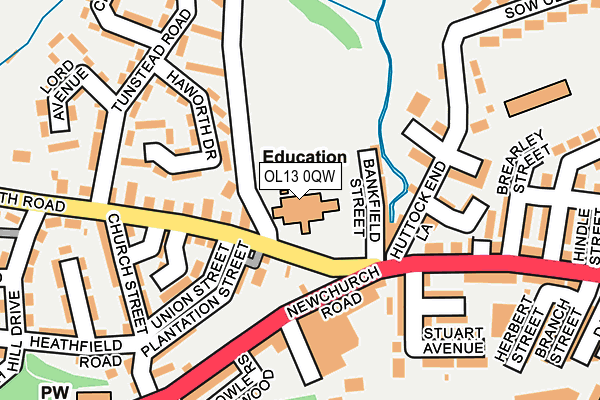 OL13 0QW map - OS OpenMap – Local (Ordnance Survey) OL13 0QW map - OS OpenMap – Local (Ordnance Survey)