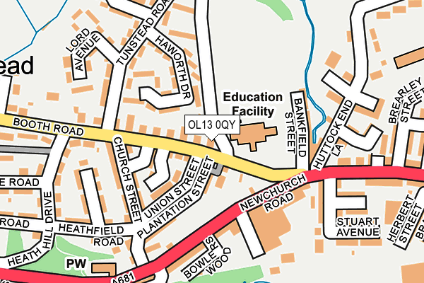OL13 0QY map - OS OpenMap – Local (Ordnance Survey) OL13 0QY map - OS OpenMap – Local (Ordnance Survey)