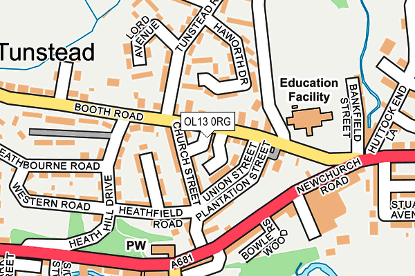 OL13 0RG map - OS OpenMap – Local (Ordnance Survey) OL13 0RG map - OS OpenMap – Local (Ordnance Survey)