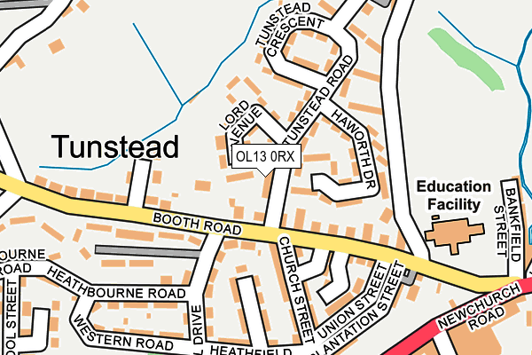 OL13 0RX map - OS OpenMap – Local (Ordnance Survey) OL13 0RX map - OS OpenMap – Local (Ordnance Survey)