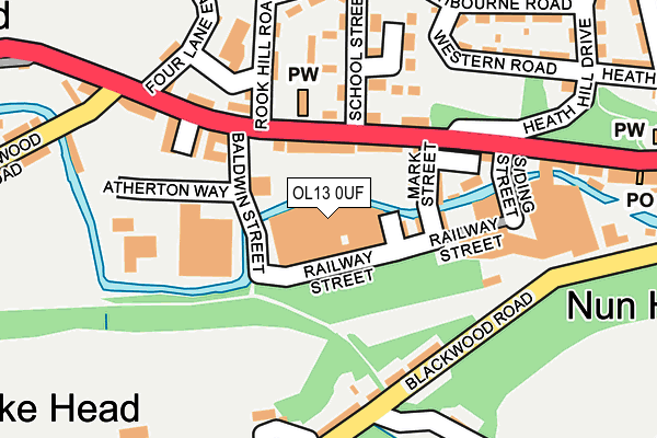 OL13 0UF map - OS OpenMap – Local (Ordnance Survey) OL13 0UF map - OS OpenMap – Local (Ordnance Survey)