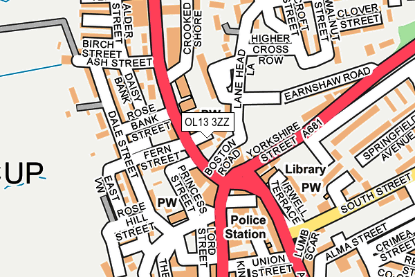 OL13 3ZZ map - OS OpenMap – Local (Ordnance Survey) OL13 3ZZ map - OS OpenMap – Local (Ordnance Survey)