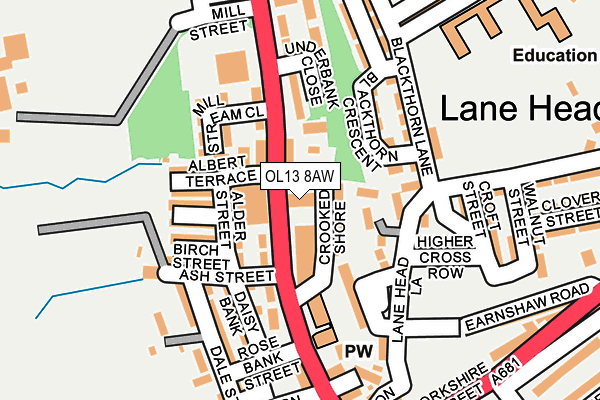OL13 8AW map - OS OpenMap – Local (Ordnance Survey) OL13 8AW map - OS OpenMap – Local (Ordnance Survey)