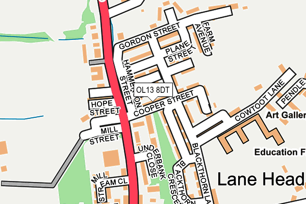 OL13 8DT map - OS OpenMap – Local (Ordnance Survey)