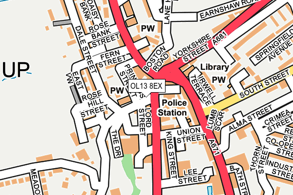 OL13 8EX map - OS OpenMap – Local (Ordnance Survey) OL13 8EX map - OS OpenMap – Local (Ordnance Survey)