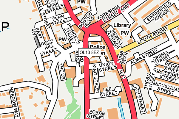 OL13 8EZ map - OS OpenMap – Local (Ordnance Survey) OL13 8EZ map - OS OpenMap – Local (Ordnance Survey)