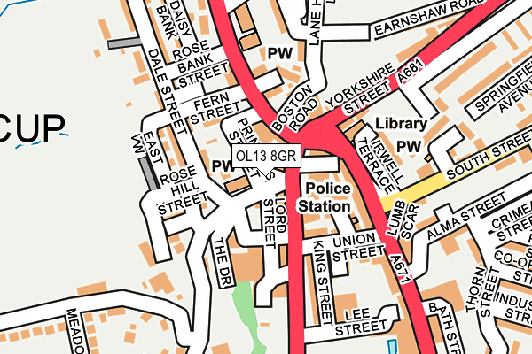 OL13 8GR map - OS OpenMap – Local (Ordnance Survey) OL13 8GR map - OS OpenMap – Local (Ordnance Survey)
