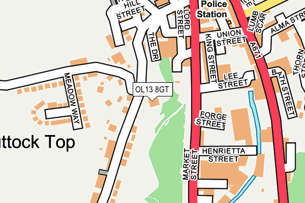 OL13 8GT map - OS OpenMap – Local (Ordnance Survey) OL13 8GT map - OS OpenMap – Local (Ordnance Survey)