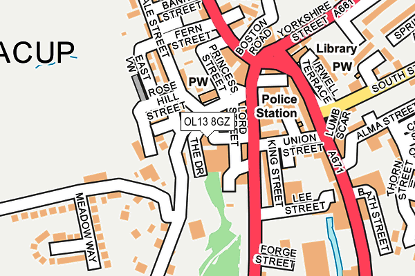OL13 8GZ map - OS OpenMap – Local (Ordnance Survey) OL13 8GZ map - OS OpenMap – Local (Ordnance Survey)