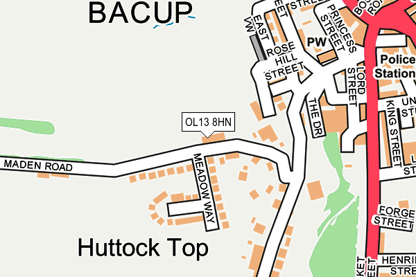 OL13 8HN map - OS OpenMap – Local (Ordnance Survey) OL13 8HN map - OS OpenMap – Local (Ordnance Survey)